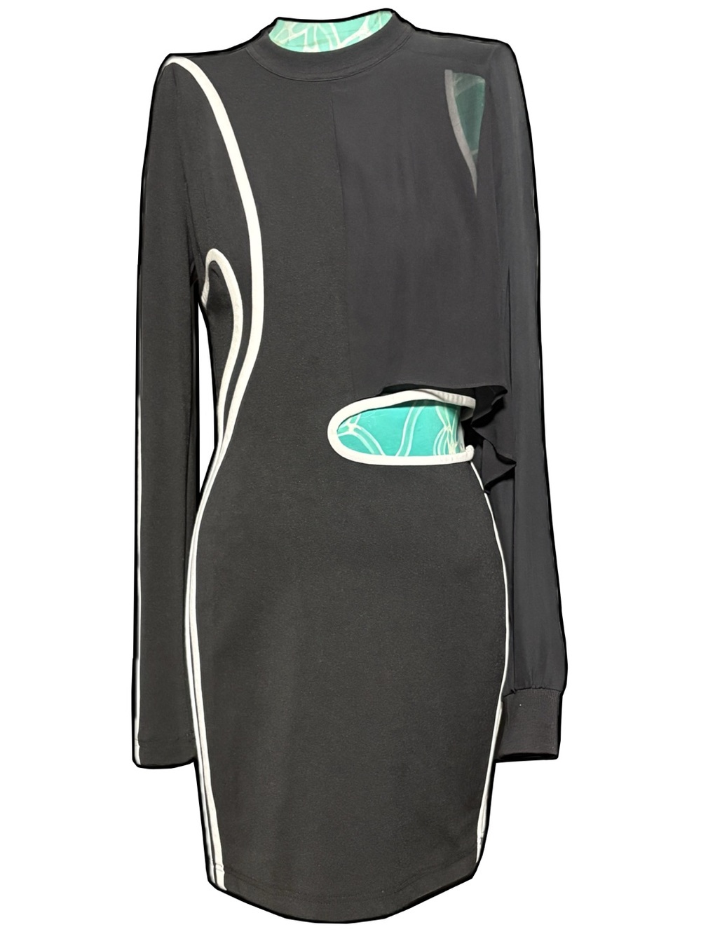ALEXANDER WANG CRAZY COOL SEXY DEADSTOCK BLACK AND WHITE MINI BODYCON DRESS